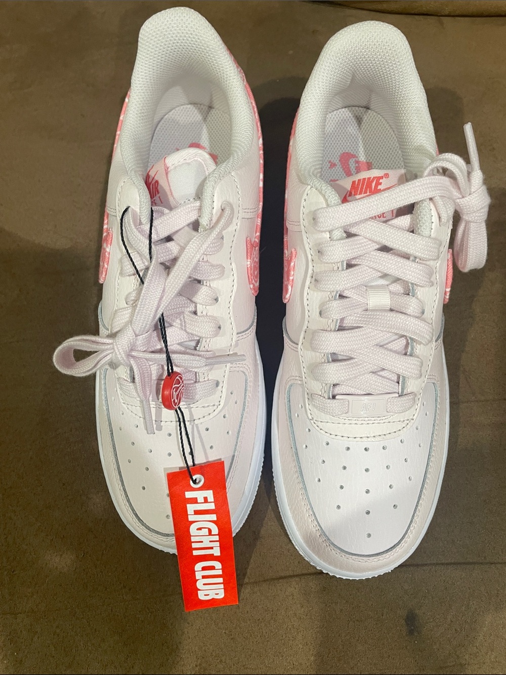 Nike White & Pink Low-Top Air Force Ones